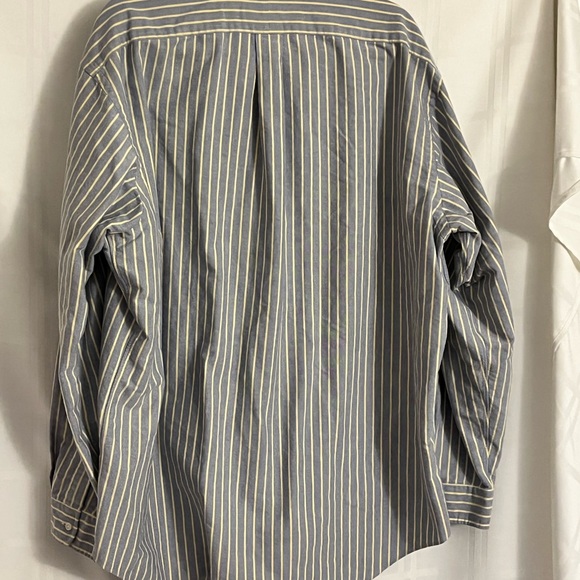 Ralph Lauren  Tan Pony Classic Fit Mens Button Down Size XL Light Blue Yellow￼ - Picture 5 of 6